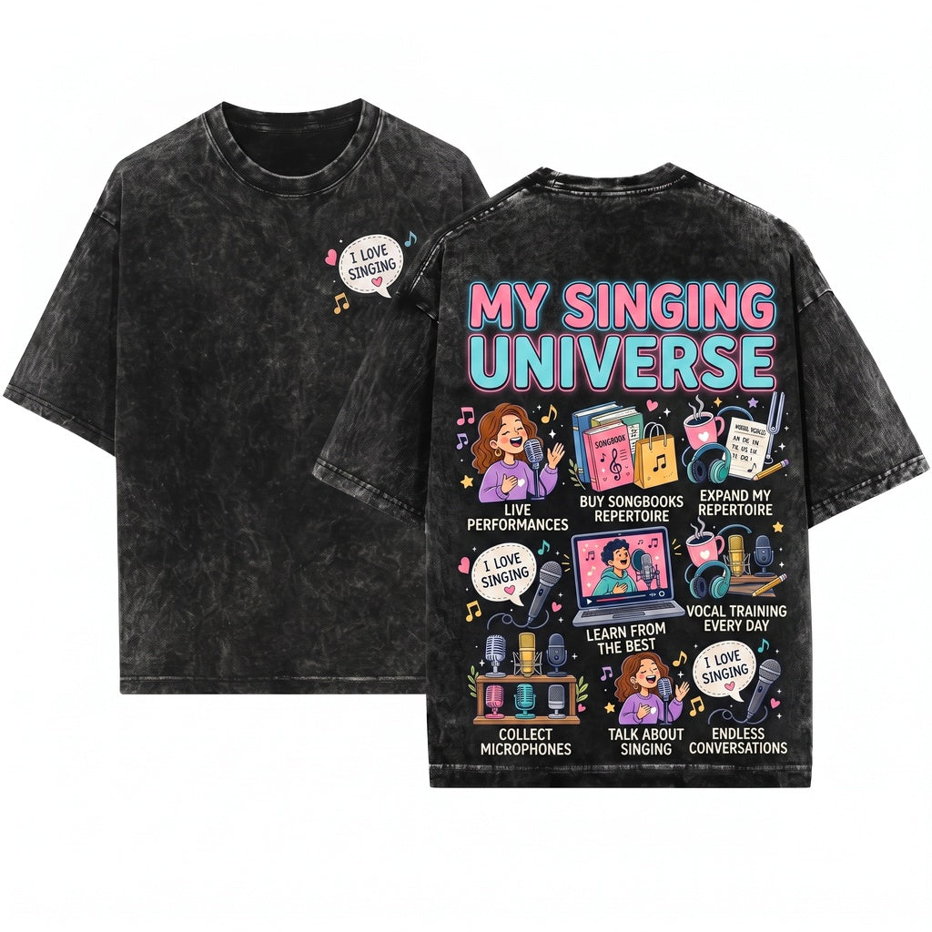 Things I Do In My Spare Time Vocalist Music Lover Voice Practice Hobby Musician Gift Unisex Wash T-Shirt