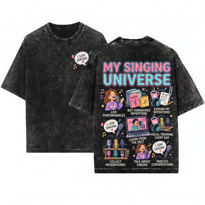 Things I Do In My Spare Time Vocalist Music Lover Voice Practice Hobby Musician Gift Unisex Wash T-Shirt