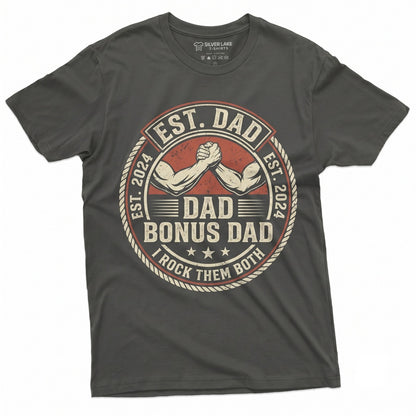 Funny Bonus Dad Mens Gift Best Stepdad Fathers Day Present From Daughter Step Father Graphic Apparel Unisex TShirt