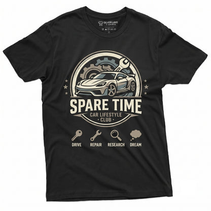 Things I Do In My Spare Time Funny Car Guy Lover Birthday Gift For Husband Men Mechanic Graphic Tee Apparel Unisex TShirt
