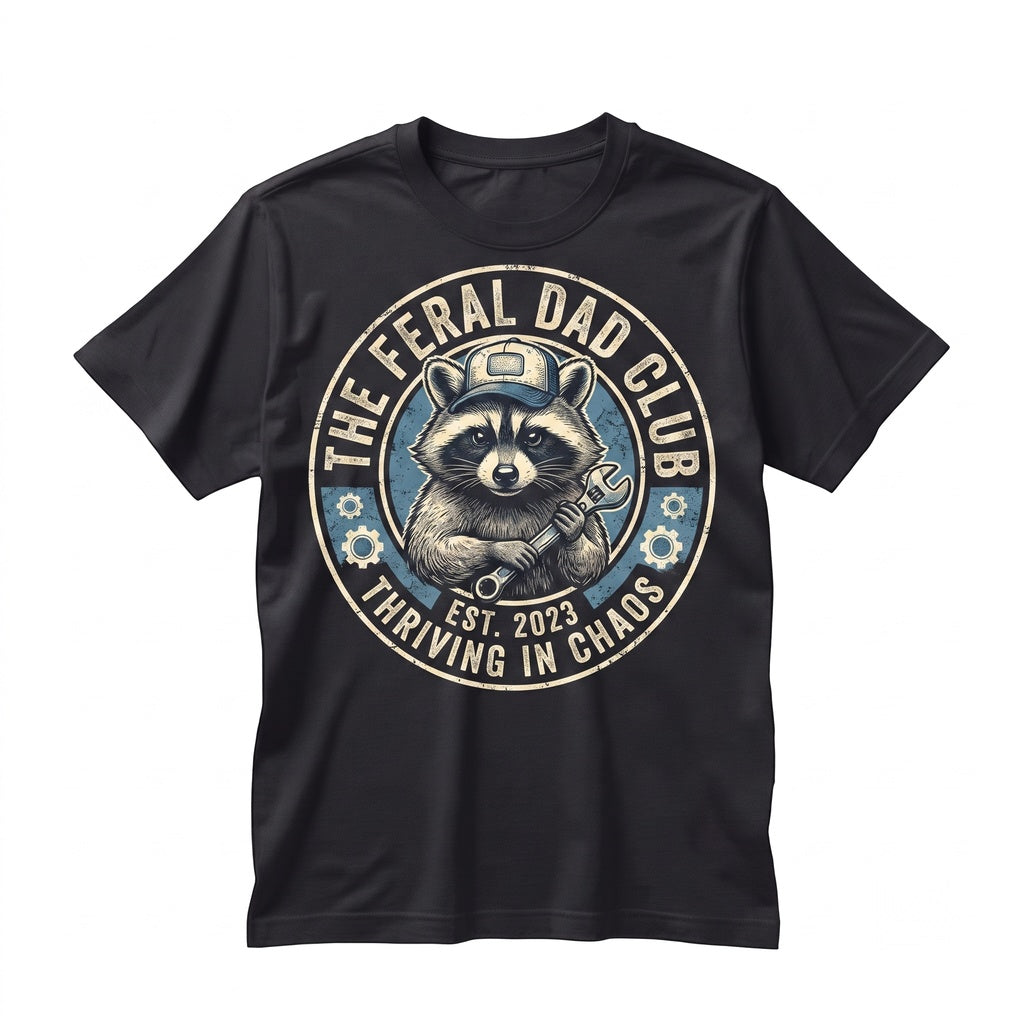 Funny Dad Feral Club Raccoon Fathers Day Gift Birthday Men Unisex TShirt