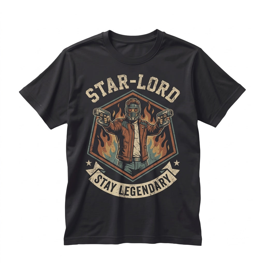 Vintage Retro Cosmic Outlaw Sci-Fi Galactic Hero Graphic Casual Cotton Apparel Unisex TShirt