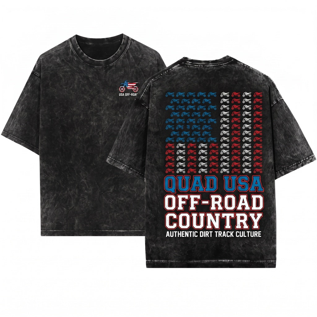 Patriotic American Flag ATV Quad Off Road Rider 4 Wheeler Dad Gift Unisex Wash T-Shirt