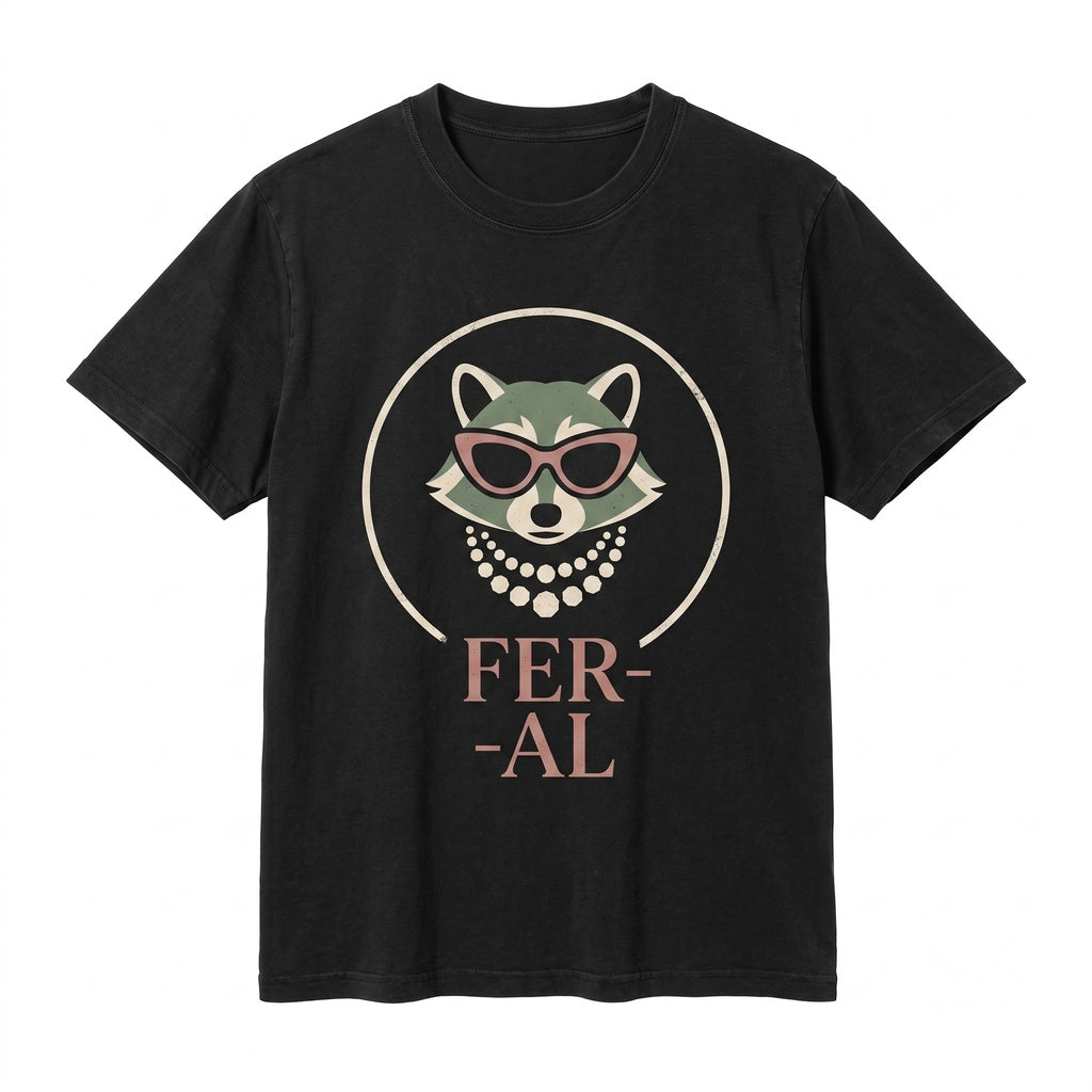 Feral Raccoon Fashion Funny Chic Sassy Graphic Apparel Unisex TShirt