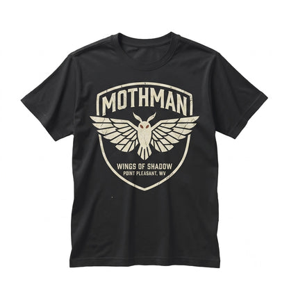 Gothic Mothman Cryptid Dark Fantasy Horror Paranormal Monster Red Letter Unisex TShirt