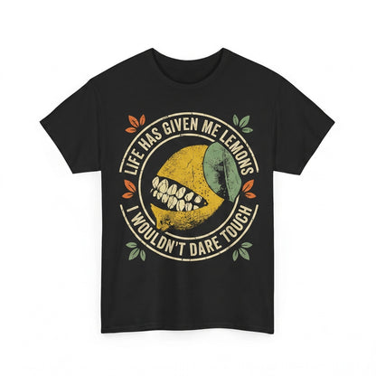 Funny Life Has Given Me Lemons Quote Vintage Japanese Style Graphic Print Unisex TShirt