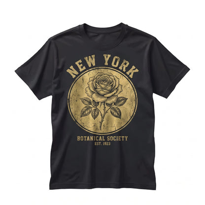 New York Official State Flower Rose Botanical Vintage Floral Nature Graphic Print Unisex TShirt
