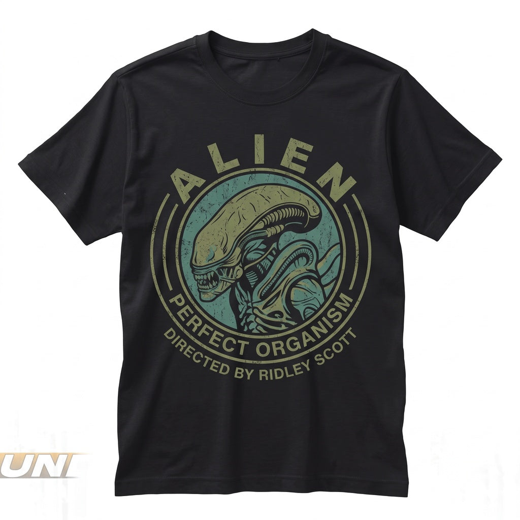 Vintage 1979 Sci-Fi Horror Space Monster Graphic Faded Washed Black Retro Film Merch Gift Unisex TShirt