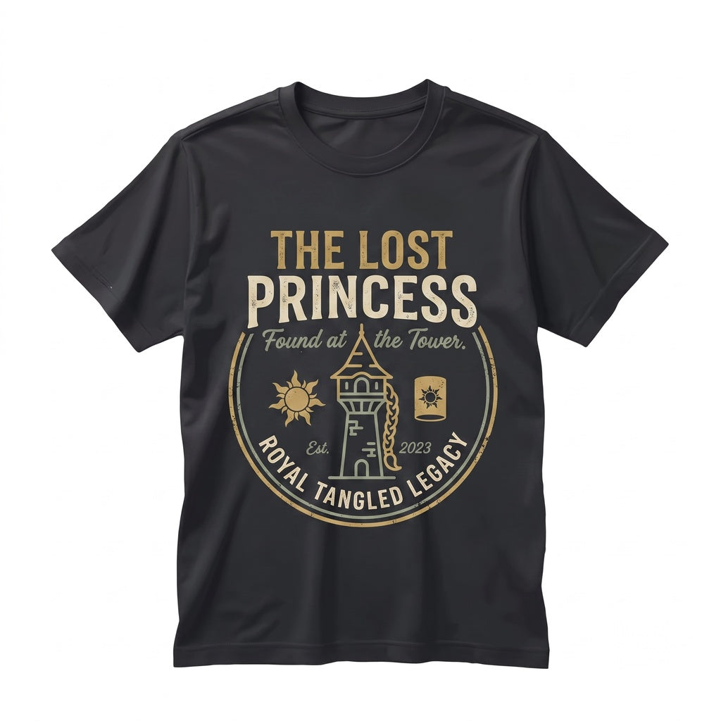 Retro Pascal Rapunzel Floating Lantern Tower Fairytale Theme Park 2026 Family Vacation Unisex TShirt