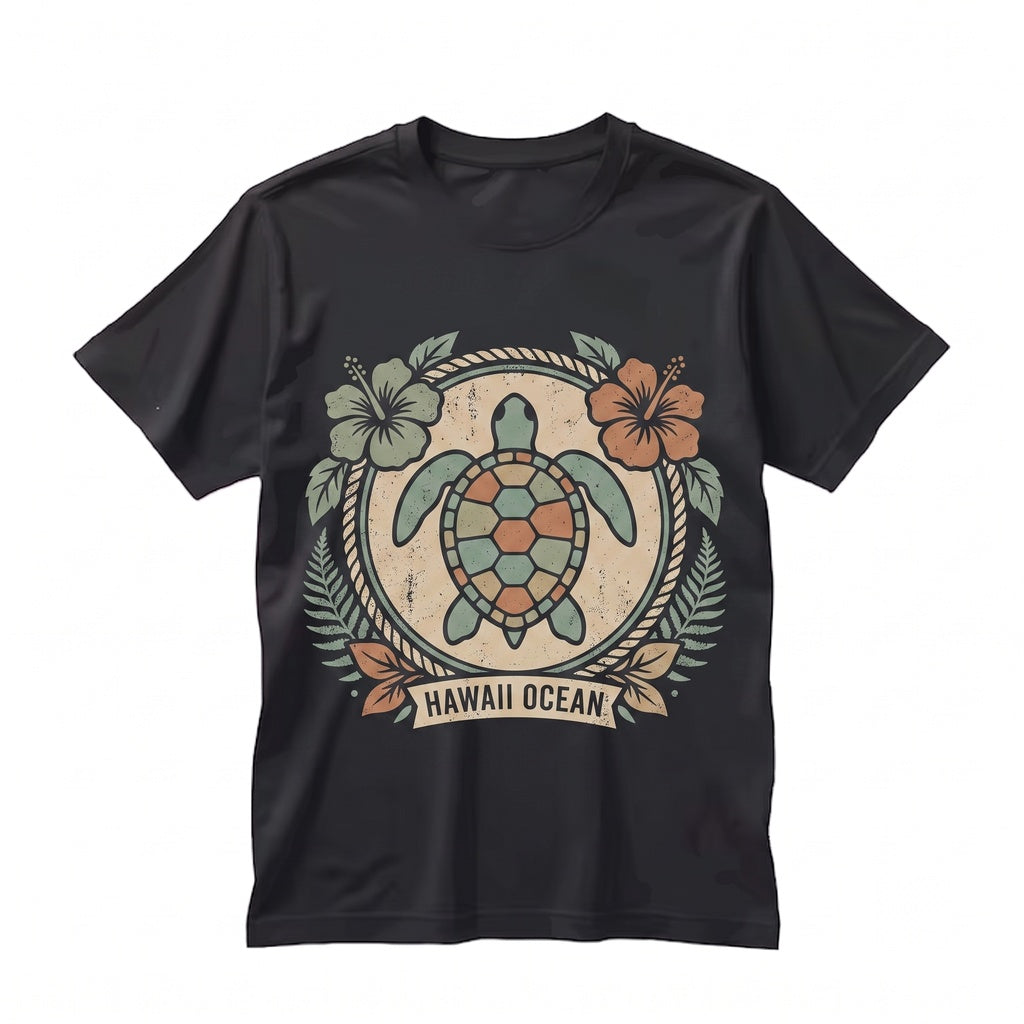 Floral Sea Turtle Beach Ocean Lover Summer Vacation Unisex TShirt