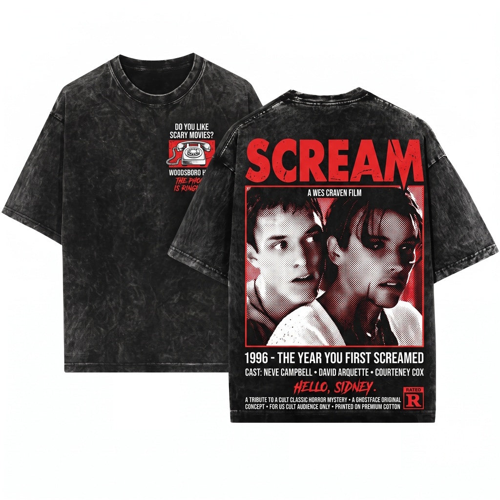 Halloween Ghost Slasher Horror Film Spooky Graphic Unisex Wash T-Shirt