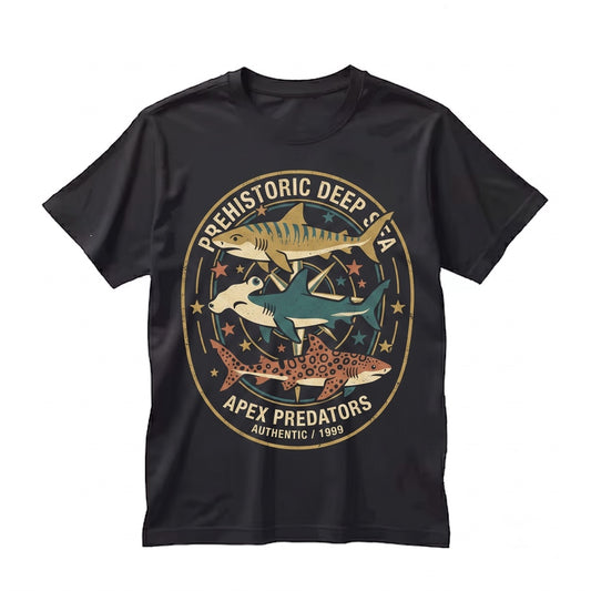Aesthetic Tropical Ocean Graphic Bright Marine Life Coastal Summer Beach Shark Lover Unisex TShirt
