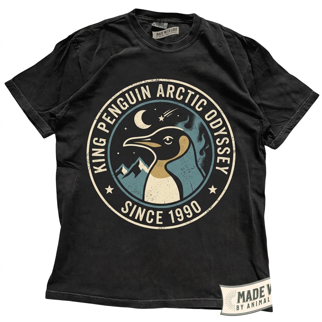 Vintage Emperor Penguin Arctic Wildlife Ocean Animal Lover Retro Antarctic Nature Graphic Illustration Gift Unisex TShirt