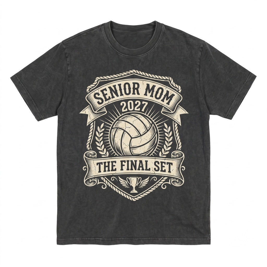 Senior Volleyball Mom Class Of 2027 Custom Name The Final Set Mother Gift Unisex TShirt