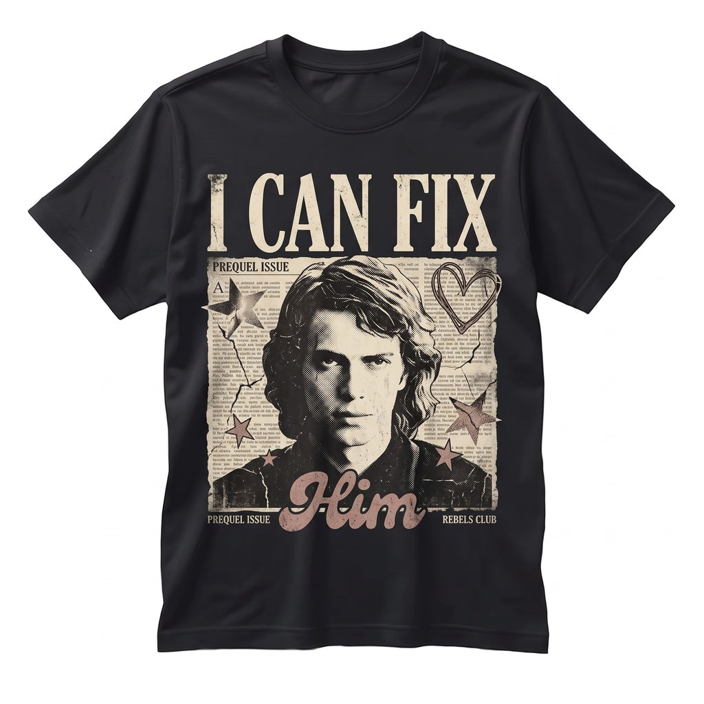 Oversized Anakin Skywalker I Can Fix Him Funny Sci-Fi Graphic Apparel for Her, Cute Space Romance Lover Unisex TShirt