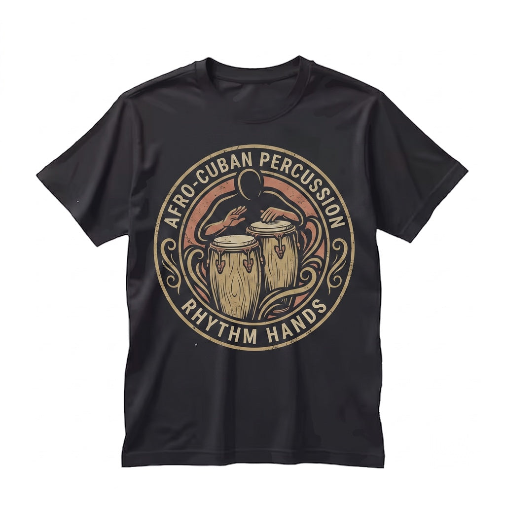 World Music Faux Gold Conga Drummer Latin Jazz Apparel Unisex TShirt