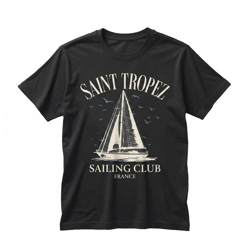 Saint Tropez Sailing Club Coastal France Nautical Graphic Unisex TShirt