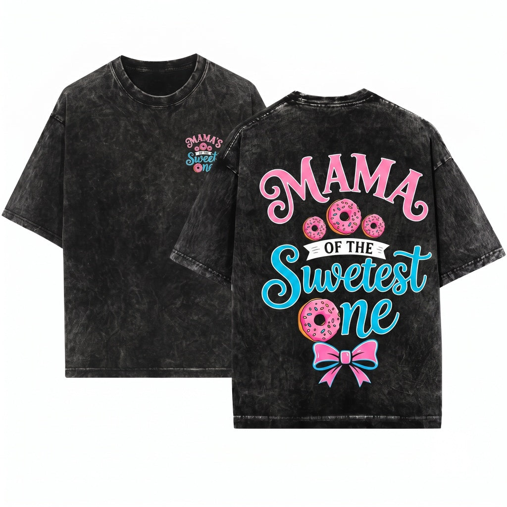 Mama Sweet One First Birthday Donut Mom Celebration Gift Matching Family Party Outfit Unisex Wash T-Shirt