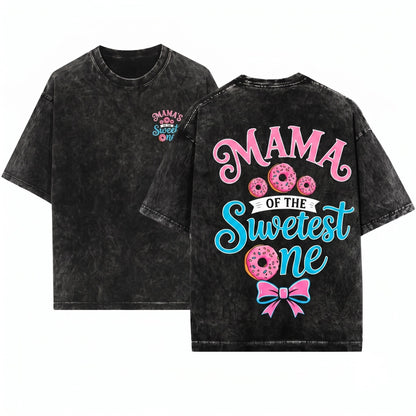 Mama Sweet One First Birthday Donut Mom Celebration Gift Matching Family Party Outfit Unisex Wash T-Shirt