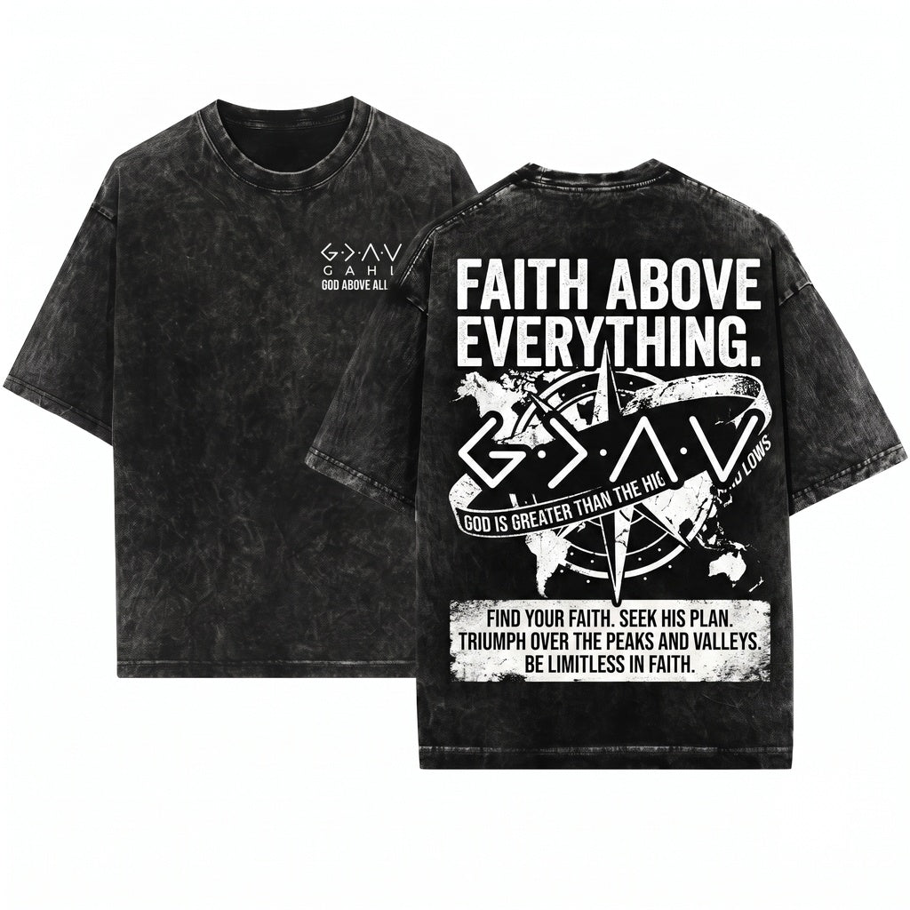 God Is Greater Graphic Christian Faith Jesus Praise Religion Gospel Scriptures Vintage Unisex Wash T-Shirt