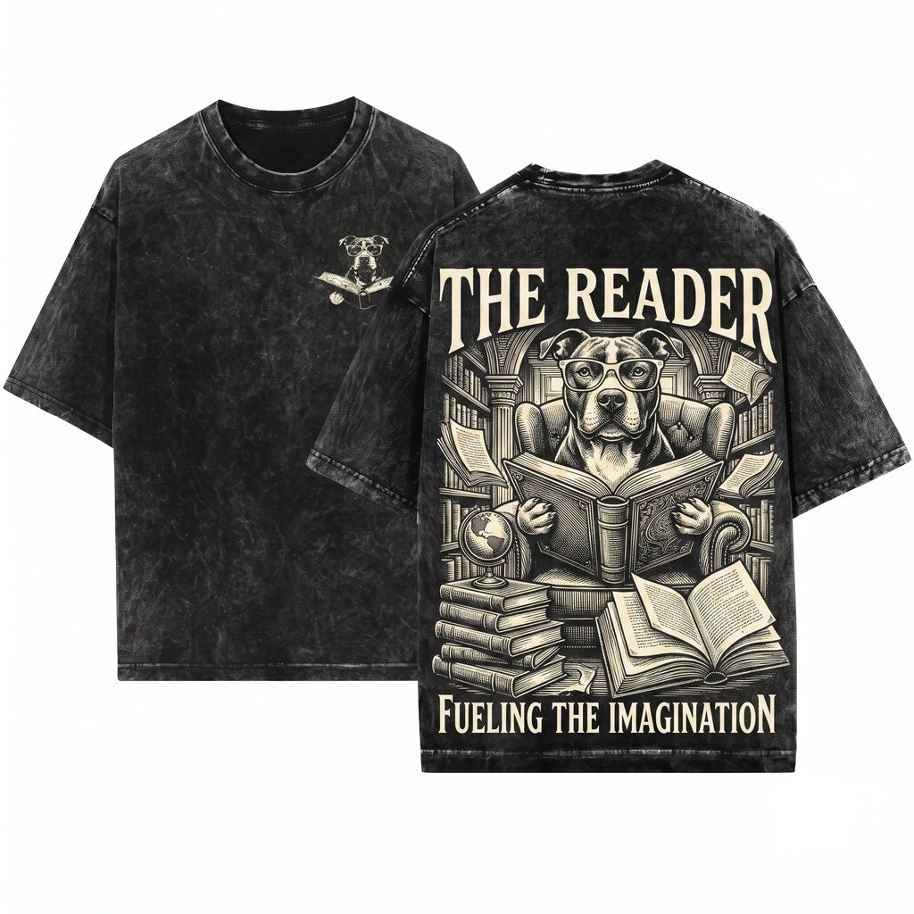 Staffordshire Bull Terrier Reading Bookworm Dog Mom Dad Gift Unisex Wash T-Shirt