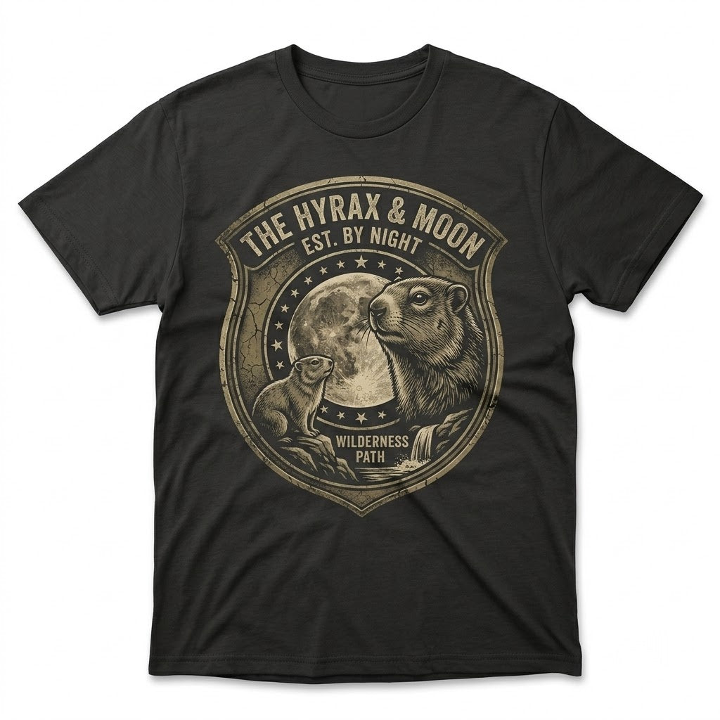 Vintage 90s Retro Rock Hyrax Howling at the Full Moon Wildlife Graphic Unisex TShirt