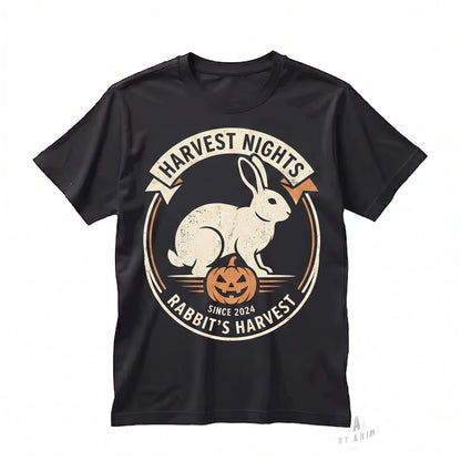 Vintage 90s Spooky Halloween Rabbit Howling At Full Moon Funny Bunny Lover Gift Unisex TShirt