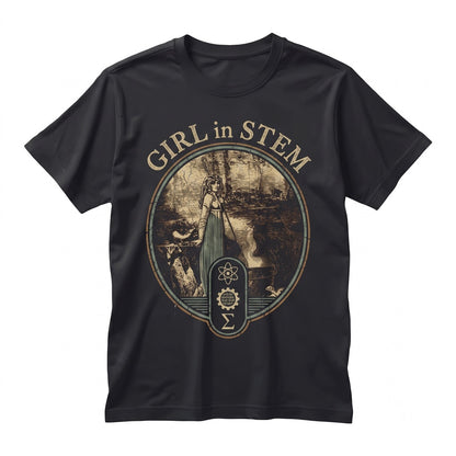 Girl in STEM Retro Witchy Science Cauldron Graphic Apparel Unisex TShirt