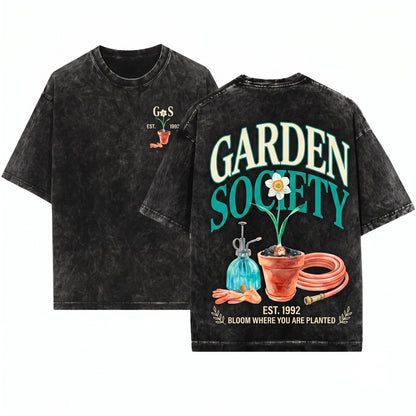 Vintage Botanical Garden Plant Lover Floral Graphic Gift Unisex Wash T-Shirt