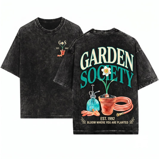 Vintage Botanical Garden Plant Lover Floral Graphic Gift Unisex Wash T-Shirt