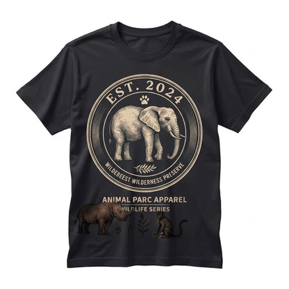 Vintage Safari Wildlife Graphic Elephant Giraffe Zebra Africa Nature Lover Art Gift Unisex TShirt