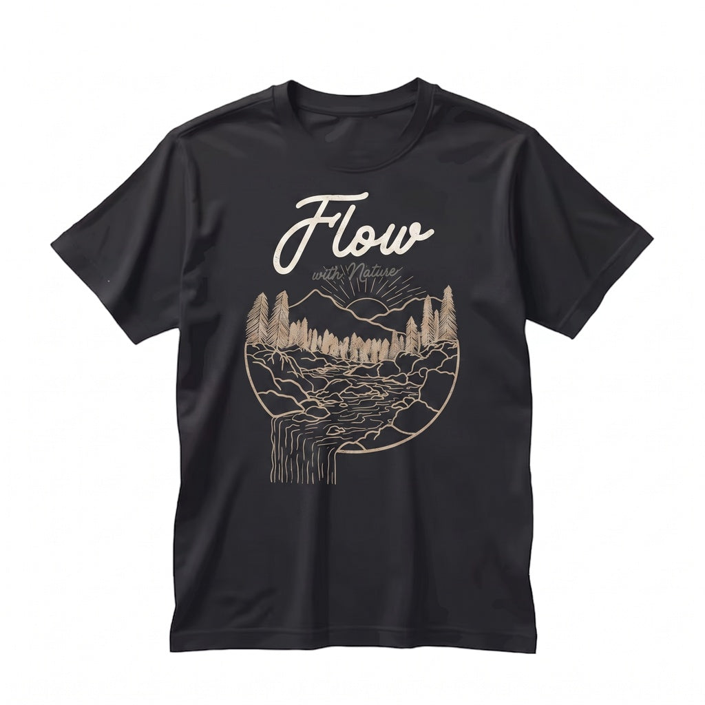 Flow With Nature Retro Camping Adventure Graphic Apparel Unisex TShirt