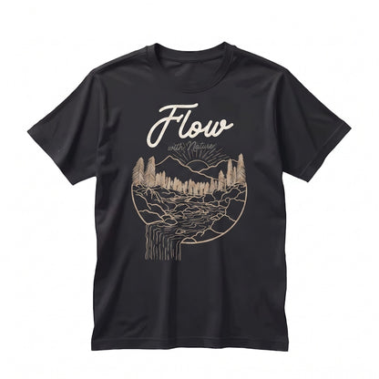 Flow With Nature Retro Camping Adventure Graphic Apparel Unisex TShirt
