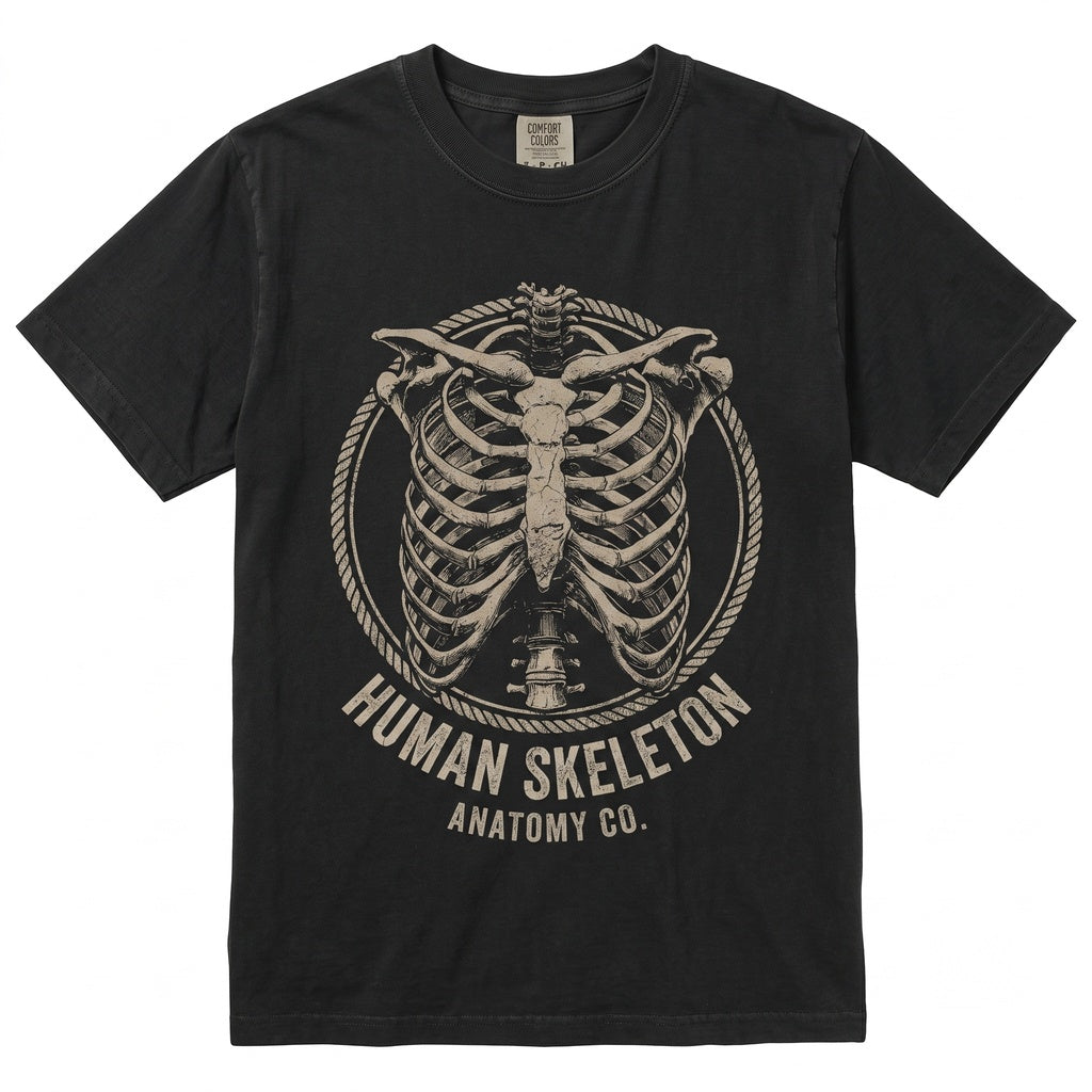 Vintage Skeleton Rib Cage Human Anatomy Science Teacher Biology Student Gift Unisex TShirt