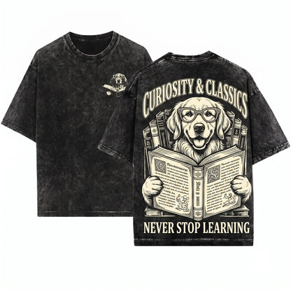 English Setter Bookish Dog Mom Dad Librarian Reading Bookworm Gift Unisex Wash T-Shirt