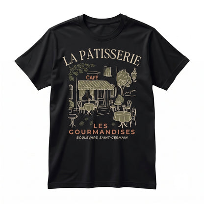 La Patisserie French Cafe Graphic Top Vintage Paris Bakery Cotton Unisex TShirt