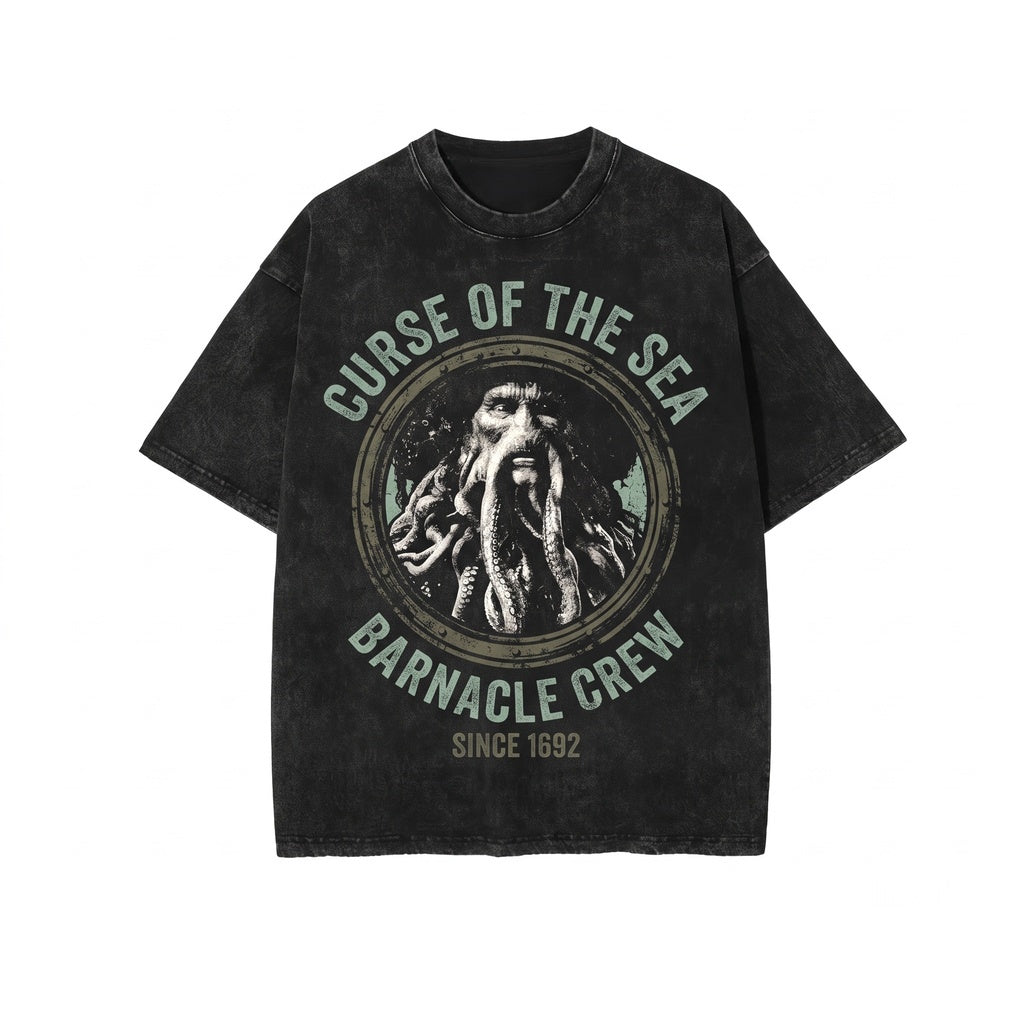 Oversized Davy Jones Sea Monster Graphic Theme Park Ride Dark Fantasy Unisex TShirt