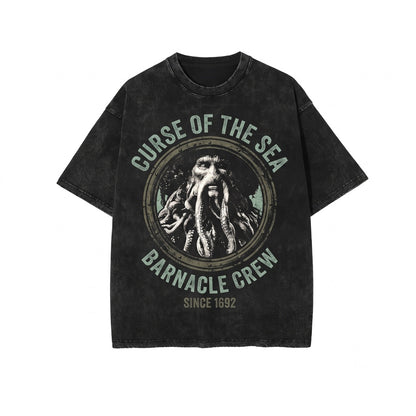 Oversized Davy Jones Sea Monster Graphic Theme Park Ride Dark Fantasy Unisex TShirt