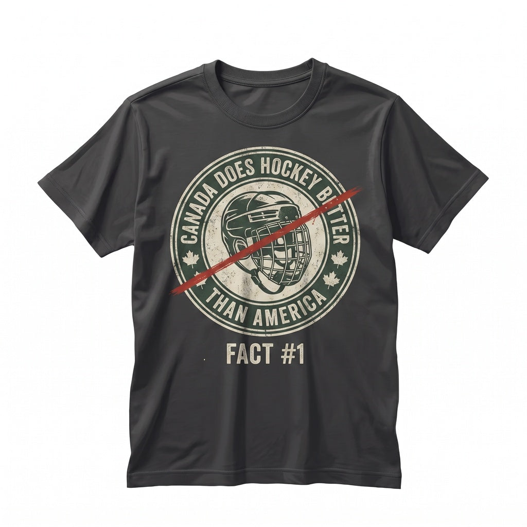 Funny USA Ice Hockey Fan Sarcastic Canada Rivalry Graphic Gift Apparel Unisex TShirt