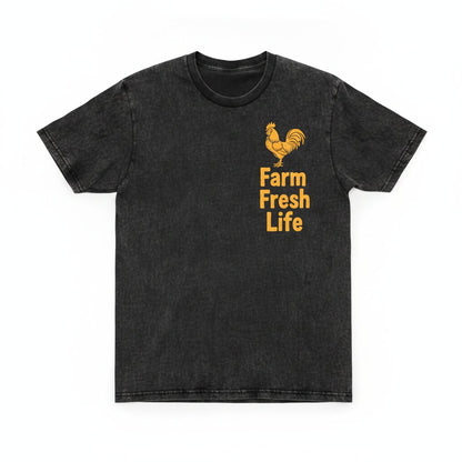 Chicken Farm Rooster Hen Graphic Barn Eggs Country Western Poultry Lover Gift Homestead Farming Top Chickens Unisex Wash T-Shirt