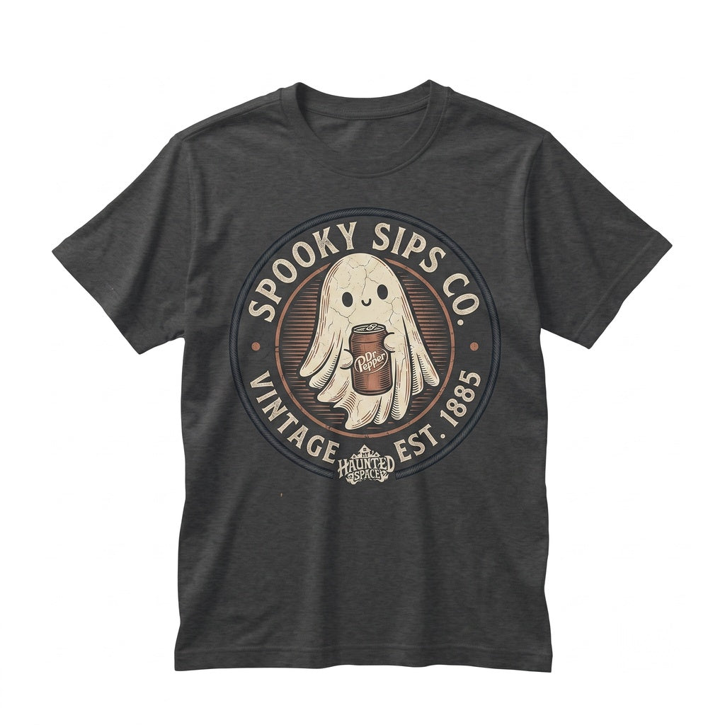 Funny Soda Lover Ghost Graphic Halloween Vintage Retro Spooky Drinker Apparel Unisex TShirt