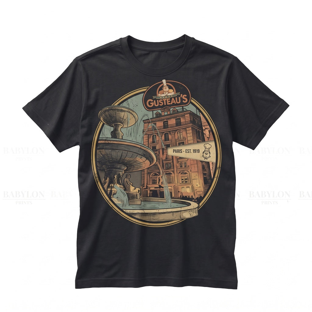 Vintage French Bistro Little Chef Paris Cooking Ratatouille Graphic Unisex TShirt