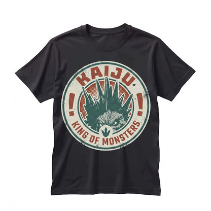 Vintage Kaiju Monster Movie Poster Minimalist Japan Atomic Creature Graphic Art Unisex TShirt