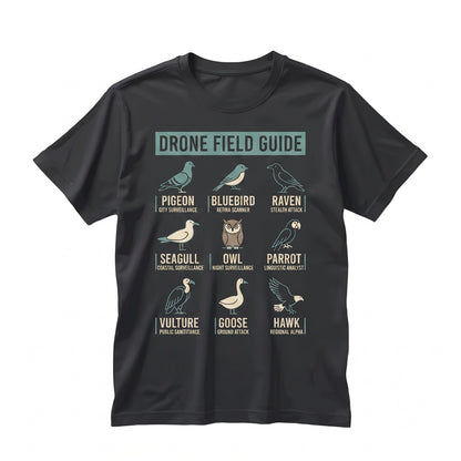 Funny Birds Drone Field Guide Conspiracy Theory Humor Birdwatching Ornithologist Gift Unisex TShirt