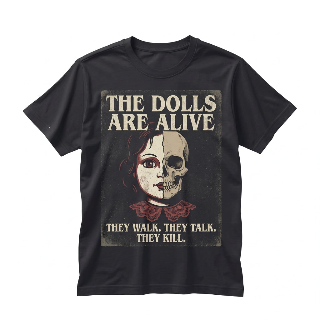 Vintage Creepy Porcelain Doll Graphic Cotton Short Sleeve Apparel Unisex TShirt