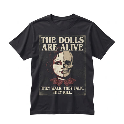 Vintage Creepy Porcelain Doll Graphic Cotton Short Sleeve Apparel Unisex TShirt