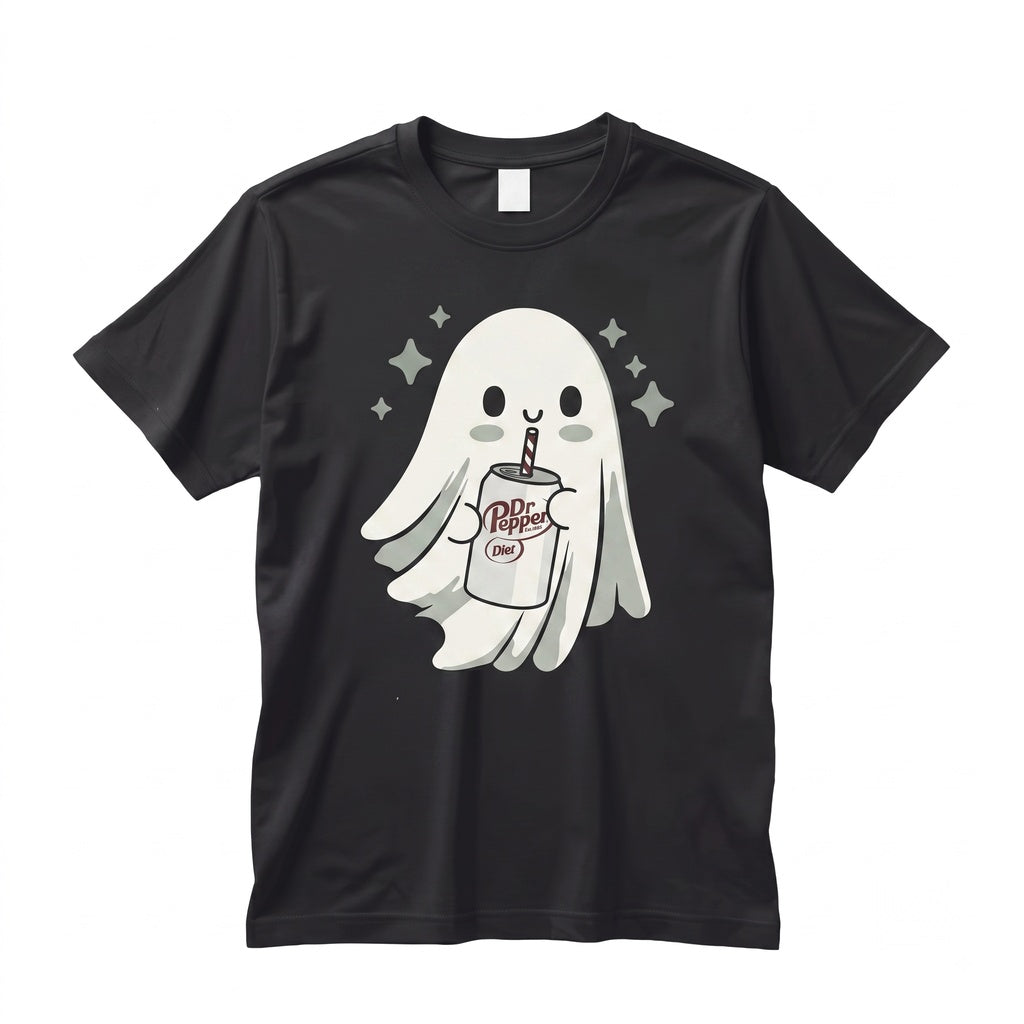 Funny Cute Spooky Ghost Drinking Diet Soda Pop Graphic Halloween Lover Gift Unisex TShirt