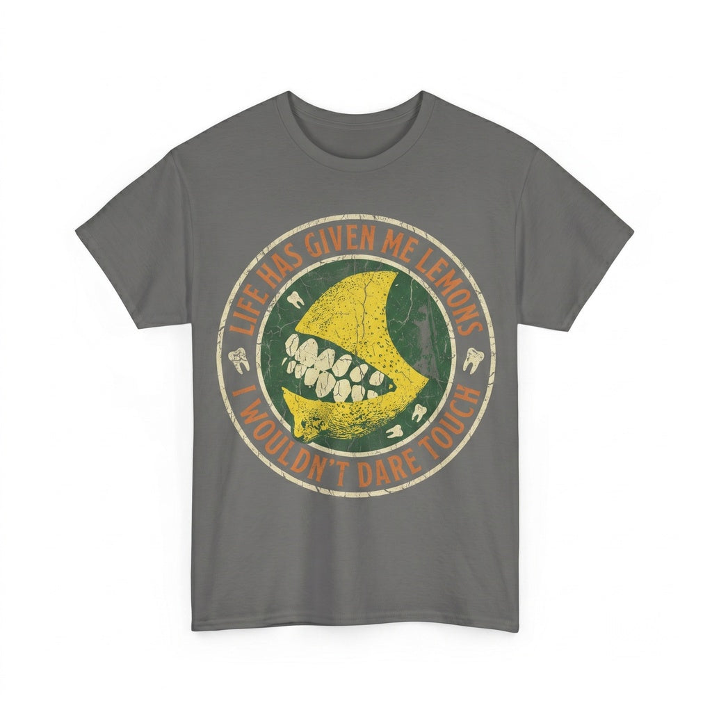 Funny Life Has Given Me Lemons Quote Vintage Japanese Style Graphic Print Unisex TShirt