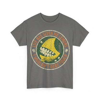 Funny Life Has Given Me Lemons Quote Vintage Japanese Style Graphic Print Unisex TShirt