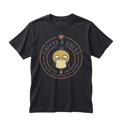 Confused Duck Playing Chess Stained Glass Coffee Station Funny Anime Gamer Room Decor Gift Unisex TShirt